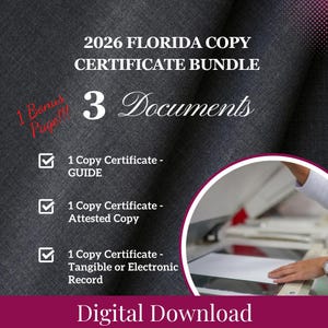 2026 Florida Notary Copy Certificate Bundle (Digital Download)