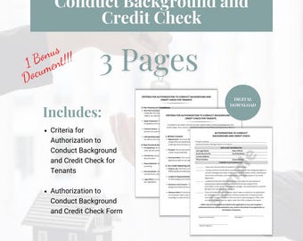 Formulario de autorización de verificación de antecedentes y crédito de arrendador/inquilino (PDF imprimible)