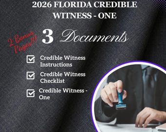Certificado de Testigo Creíble de Florida 2026 - Uno - Formulario de Notario (PDF)