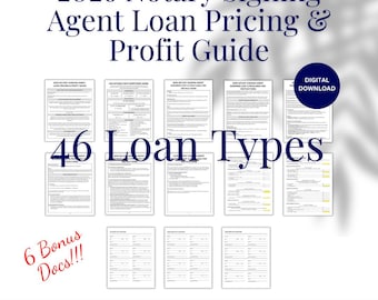 2026 Notary Signing Agent Loan Pricing & Profit Guide, Printable Pricing Tool (PDF Form)