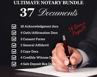 Paquete definitivo de notario de Florida 2026: formularios notariales, plantillas notariales, documentos PDF, descargas imprimibles, documentos digitales