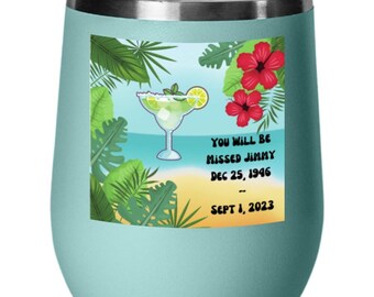 Jimmy Buffett Tribute Wine Tumbler, Stainless Steel, Margaritaville Forever