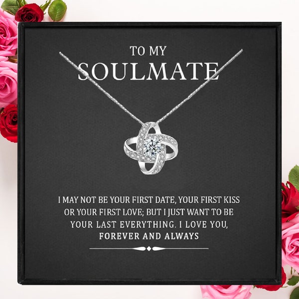 To My Soulmate 925 Sterling Silver Necklace Gift for Wife/ Fiancée / Girlfriend Gifts for Her