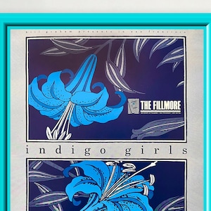 Indigo Girls | Folk Rock Band, Fillmore Concert Tour Poster, Modern Music Lover Wall Art, Retro Boho Home Decor Gift, Print or Framed Canvas