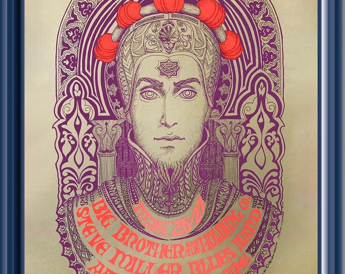 Big Brother & The Holding Company with Steve Miller | "The Prince" Concert Poster, 60s Rock Music Lover Wall Art, Print or Framed Canvas