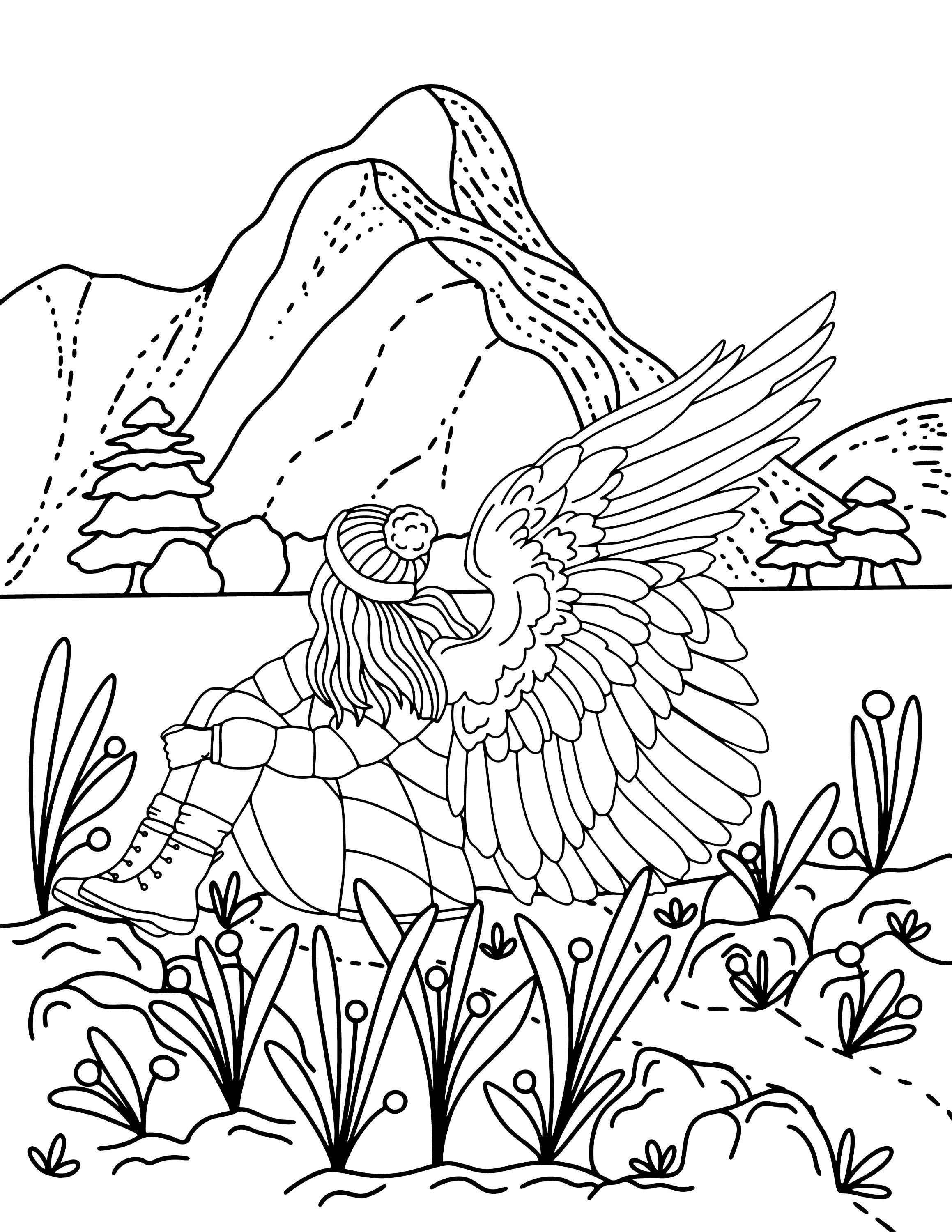 Snow Angel Coloring Page