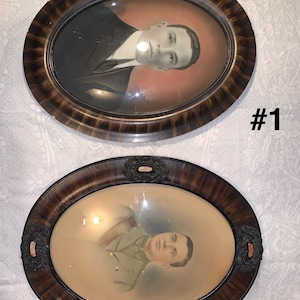 2 Antique 1890-1900s World War I-US Army Soldier Convex Bubble Glass Tiger Wood Lieutenant Percy Jackson Dec.23, 1893/Aug.15, 1917*NEW LIST*
