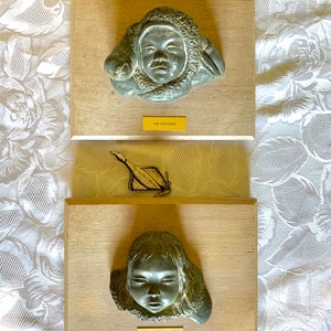 Set of Two Matching Vintage 1970s Native The Aardik Collection Eskimo Wild Life Figures Wall Art Plaques by GIULIO Made in Canada