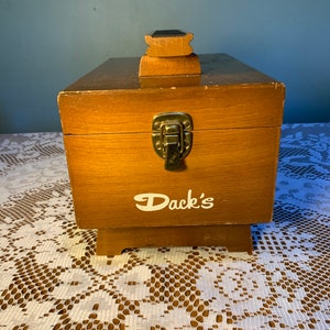 Vintage 1940’s All Solid Wood Four Footed Very Sturdy Shoe Shine Stand with Lined Inside Storage Compartment