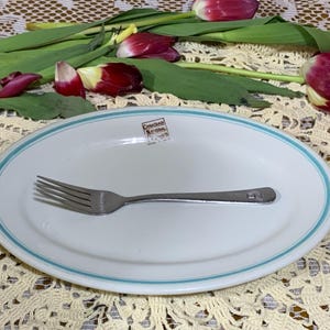 Vintage “Canadian National Railways” Larger Oval Plate Vitrified Hotel Ware Wood & Sons Burslem England and a “CN” Logo Fork Empire Crockery