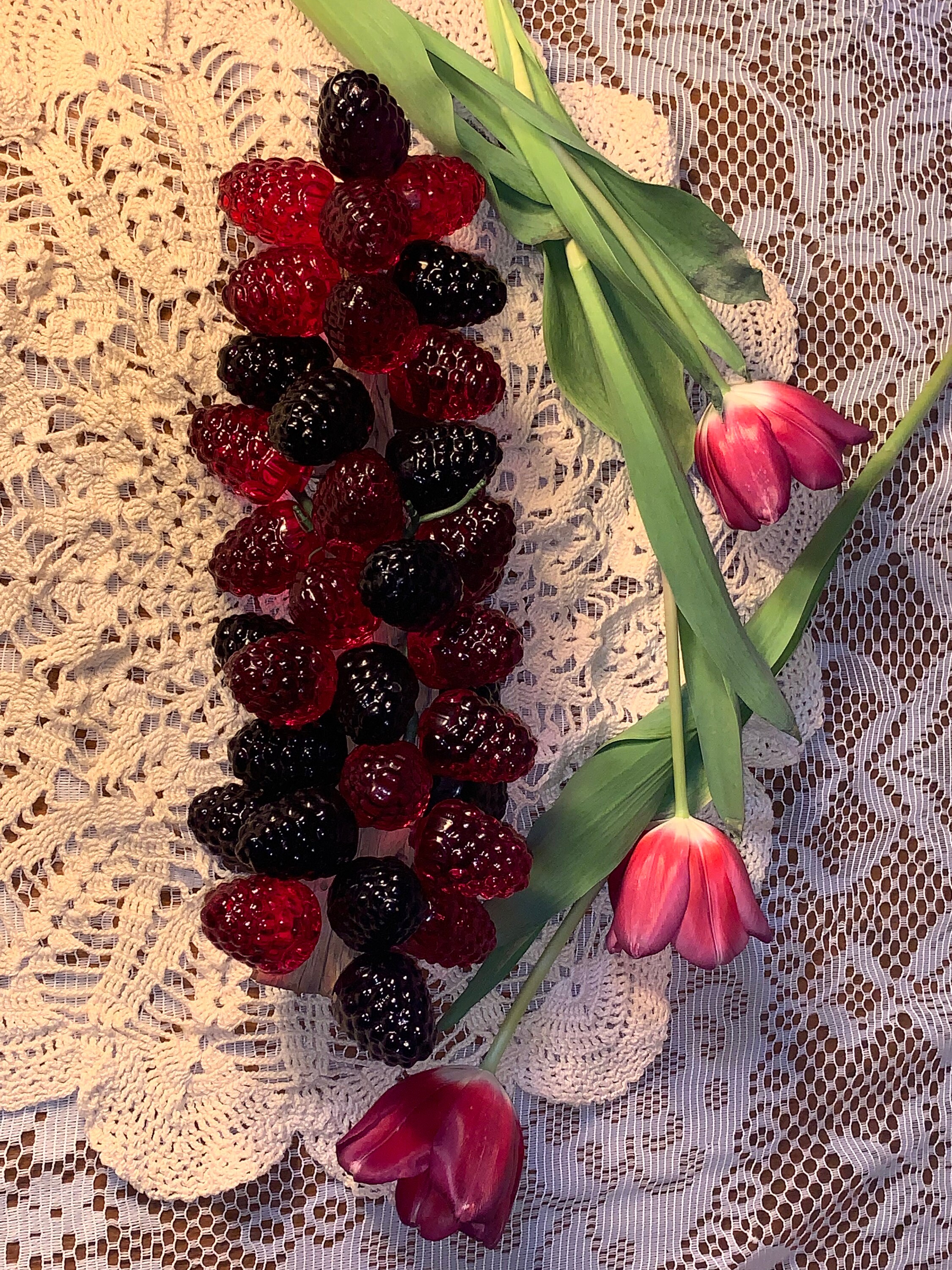 Vintage Raspberry Themed Decor 1950s Vintage All ORIGINAL Extra Large and Long Lucite & Driftwood ...