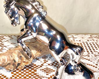 Vintage and Brand New in Original Box-NIB - Two Available - Rearing/Fighting Stallion Bronco Horse Mustang 8” by Hood Gem