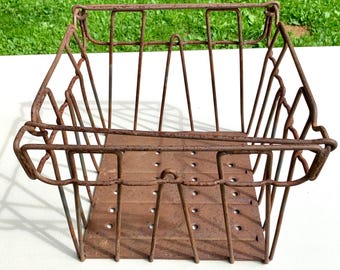 60s Vintage Carnation WireCrateワイヤークレート❶ Vintage Carnation Wire Metal Crate 5-58 Los Angeles - Etsy Israel