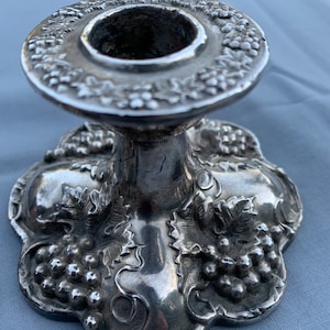 1950’s Silver Plate Set of 2 Candle Holders by Viking Silver with Grapevine Design