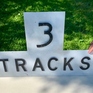 1940s Railway Railroad Tracks Highway Metal Signs-2 Different Available “3 TRACKS” and “5 TRACKS” VERY Heavy