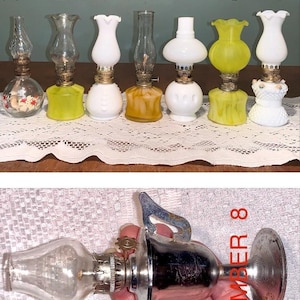 Antique 1920s Different Collection of EIGHT (8) Small RARE Oil Lanterns Approx. 8” Tall-Kerosene/Lamps/Vintage Lighting