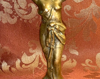 Antique 1930’s Solid Brass/Bronze Goddess Posing In Vailed Flowing Garments - Self Standing Figurine-1 Sold-1 Available