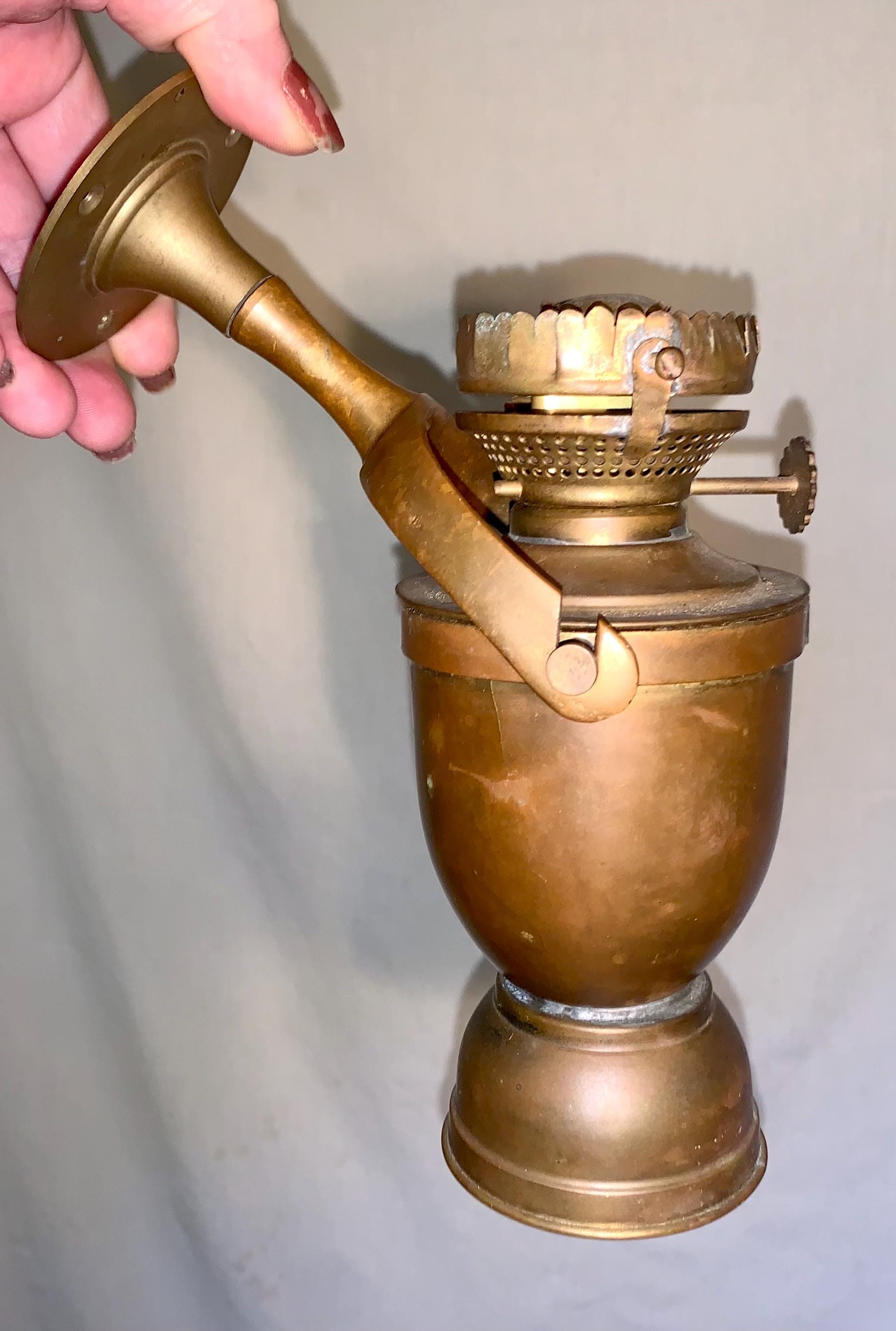 Antique Early 1900s Brass Gimbal Swivel Nautical Ship/boat Oil