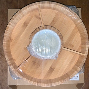 BRAND NEW and Vintage - Original Wrapping/Box Eco-Friendly Gourmet Bamboo   4 Sectional Serving Party Tray with Dipping Cup