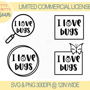 bug SVG bundle, bug shirt SVG, cute bug png, cute bug svg, ladybug, butterfly, I love bugs designs
