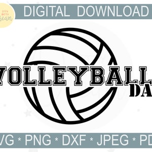 Volleyball Dad SVG, Volleyball Dad png, dxf, jpeg, pdf Files in black, Game Fan, Cute Design
