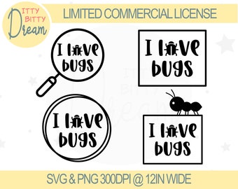 bug SVG bundle, bug shirt SVG, cute bug png, cute bug svg, ant, beetle, I love bugs designs