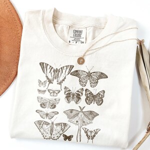Vintage Butterfly and Moth T-Shirt, Cottagecore Aesthetic Comfort Colors® Shirt, Cottagecore Shirt, Cottage Core Shirt, Aesthetic Tshirt