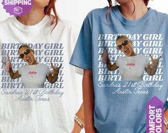 Custom Photo Birthday Shirts, Custom Face Shirt, Personalized Matching Birthday Crew Trip Shirt, Custom Picture Shirt, Birthday Squad Shirts