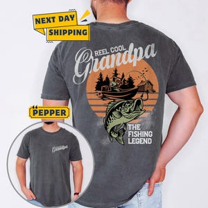 Comfort Colors® Reel Cool Grandpa Fishing Retro Shirt, Fishing Gift for Grandpa, Fishing Grandpa Funny Sweatshirt, Father's Day Gift