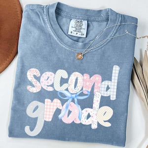 Comfort Colors® Second Grade Teacher Shirt, Coquette Bow 2nd Grade Teacher Shirt, Second Grade Teacher Tshirt, Elementary Teacher Shirts