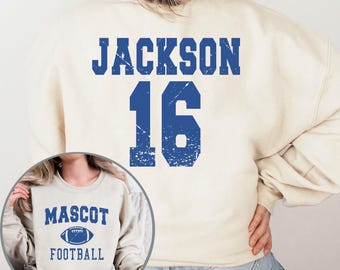Custom Football Mom Shirt, Personalized Football Shirt, Game Day Football Shirts, Jersey Number Football Sweatshirt, Football Unisex Hoodie