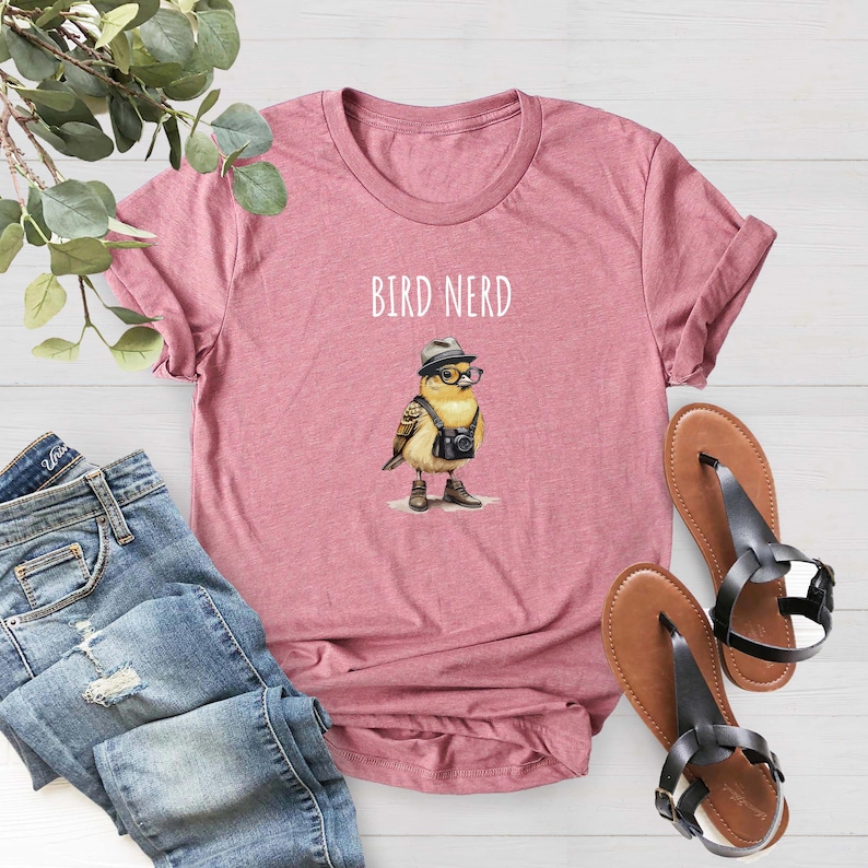 Bird Nerd Shirt, Bird Lover Shirt, Funny Bird Watcher Shirt, Twitcher Shirt, Gift for Bird Nerd, Bird Shirt, Bird Watcher Gift,Bird Nerd Tee image 2