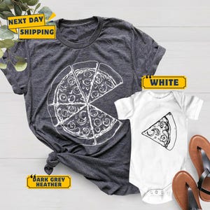 Daddy and Me Funny Shirts, Dad Baby Matching Shirts, Pizza and Pizza Slice Tshirt, Fathers Day Dada Mini Outfit, Dad Son Shirt, Dad Girl Tee