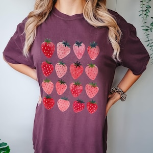 Comfort Colors Strawberry T-shirt | Cottagecore Botanical Tee image 5