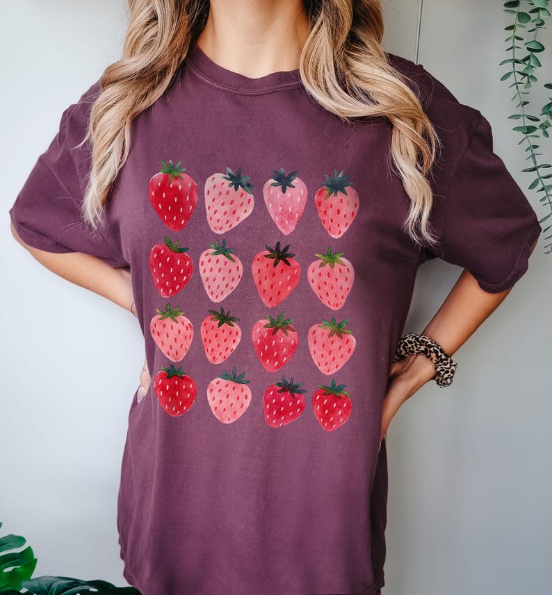 Comfort Colors Strawberry T-shirt | Cottagecore Botanical Tee image 5