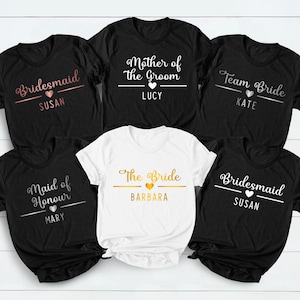 Bachelorette Party Shirts, Bride Gift Team Bride Shirt, Bridal Party Shirts,Hen Party Wedding Party Tshirt, Personalised Hen Party T Shirts