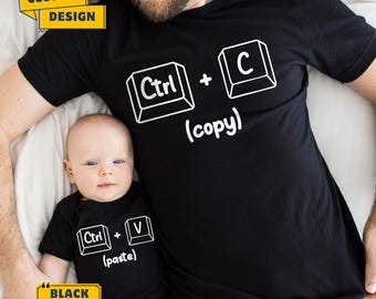 Copy Paste Shirt Set - Father and Baby Matching Shirts - Copy And Paste Daddy And Daughter Shirts - New Baby Gift