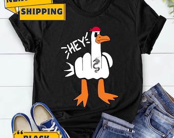 Men's Funny Rude Seagull T-Shirt, Humorous Graphic Tee, Sarcastic Novelty Shirt