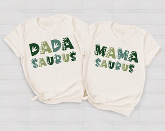 MamaSaurus/DadaSaurus Tees, Matching Family Dinosaur Birthday shirts, Kids Dino Tee, Mom/Dad Dino Tees, Mommy and Me Family Tees 1