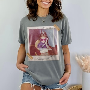 Custom Vintage Photo And Year, Custom Shirt With Picture Personalized 30th Birthday Gift Vintage 30th Birthday Party Vintage Est 1996 Shirt image 3