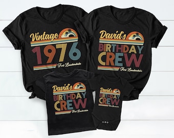Vintage 1976 Shirt, Birthday Crew Shirts, Custom Birthday Trip Shirt, Retro Birthday Matching Tee, 50th Birthday Shirt, Birthday Party Shirt