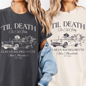 Til Death Do Us Party Bachelorette Shirt, Bride Or Die Shirt, Halloween Gothic Skeleton Bride Top, Spooky Bridal Party Gift, Comfort Colors®