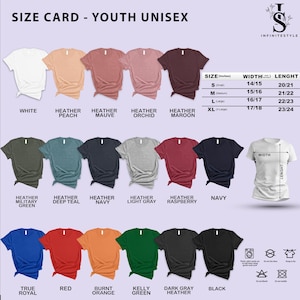 a women's t - shirt size chart with different colors