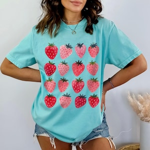 Comfort Colors Strawberry T-shirt | Cottagecore Botanical Tee image 6