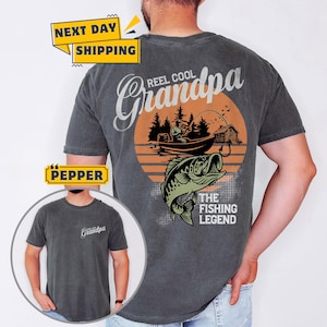 Comfort Colors® Reel Cool Grandpa Fishing Retro Shirt, Fishing Gift for Grandpa, Fishing Grandpa Funny Sweatshirt, Father's Day Gift