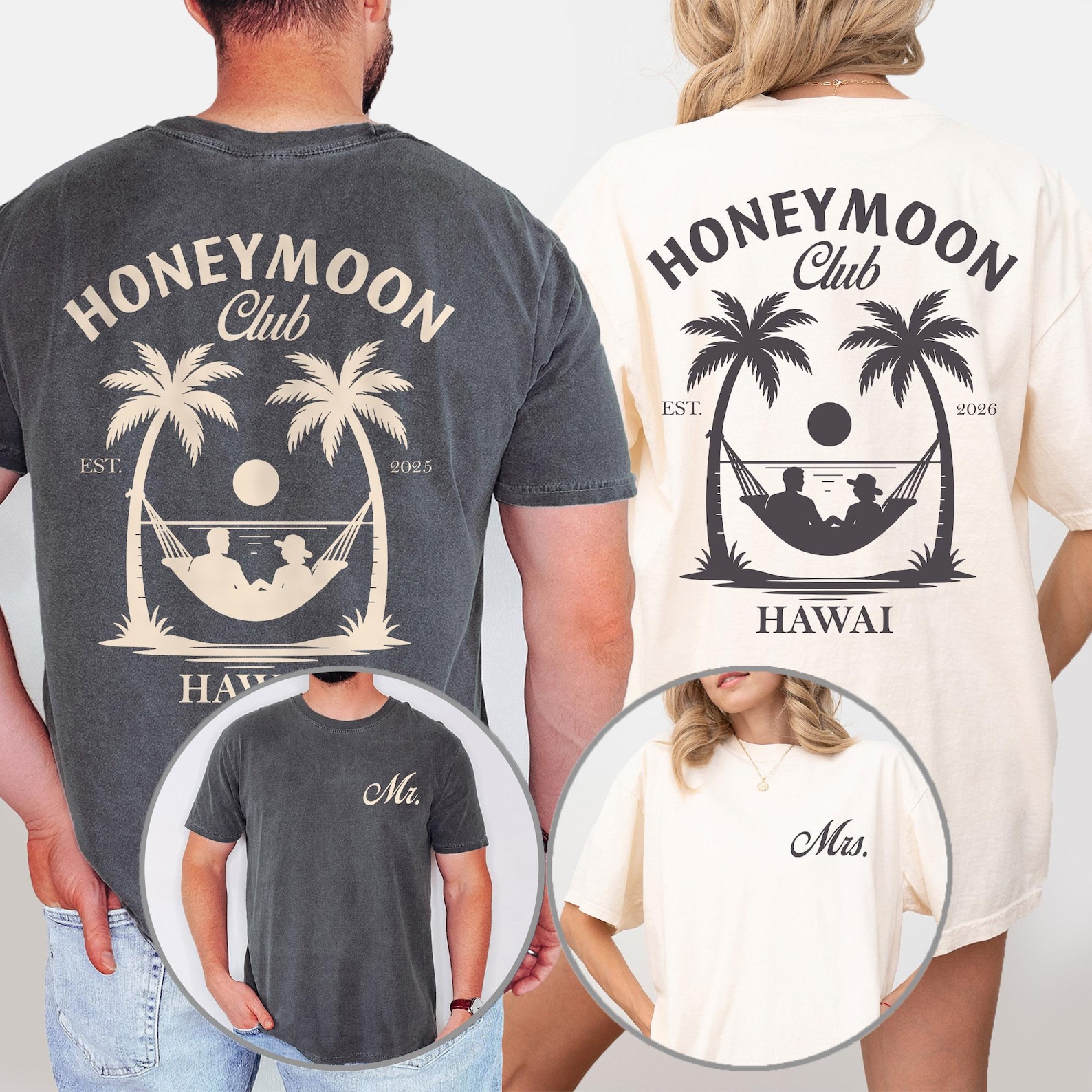 Custom Mr and Mrs Shirts,Couples Honeymoon Club Shirt, Just Married Shirt,Couples Matching Comfort Colors® Shirt,Christmas Gift For Newlywed - Comfort colors shirt 3XL, Ivory