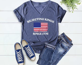 Rejecting Kings Since 1776 Protest Shirt, Pro Democracy  Shirt, Anti Authoritarianism Shirt, No Kings Shirt, Resist Shirt