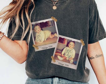 Custom Vintage Photo And Year Shirt, Custom Shirt With Picture Personalized 30th Birthday Gift Vintage 30th Birthday Party Vintage Est Shirt