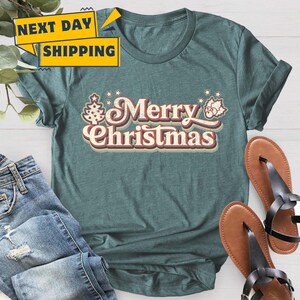 Merry Christmas Shirt, Merry Christmas Shirt, Christmas T shirt, 70s Style Merry Christmas Shirt, Christmas Family Shirt, Christmas Gift