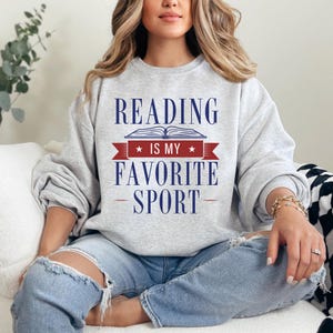 Reading is my favorite sport Sweatshirt, Vintage Reading Sweatshirt, Booklover gift, Bookish, Librarian Sweatshirt, Bookworm, Reader Gift